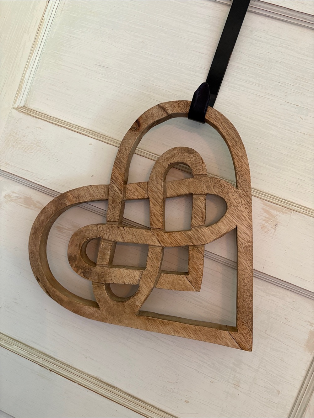 Wooden Celtic Knot Heart Hanging Decor or Wall Mounted Art